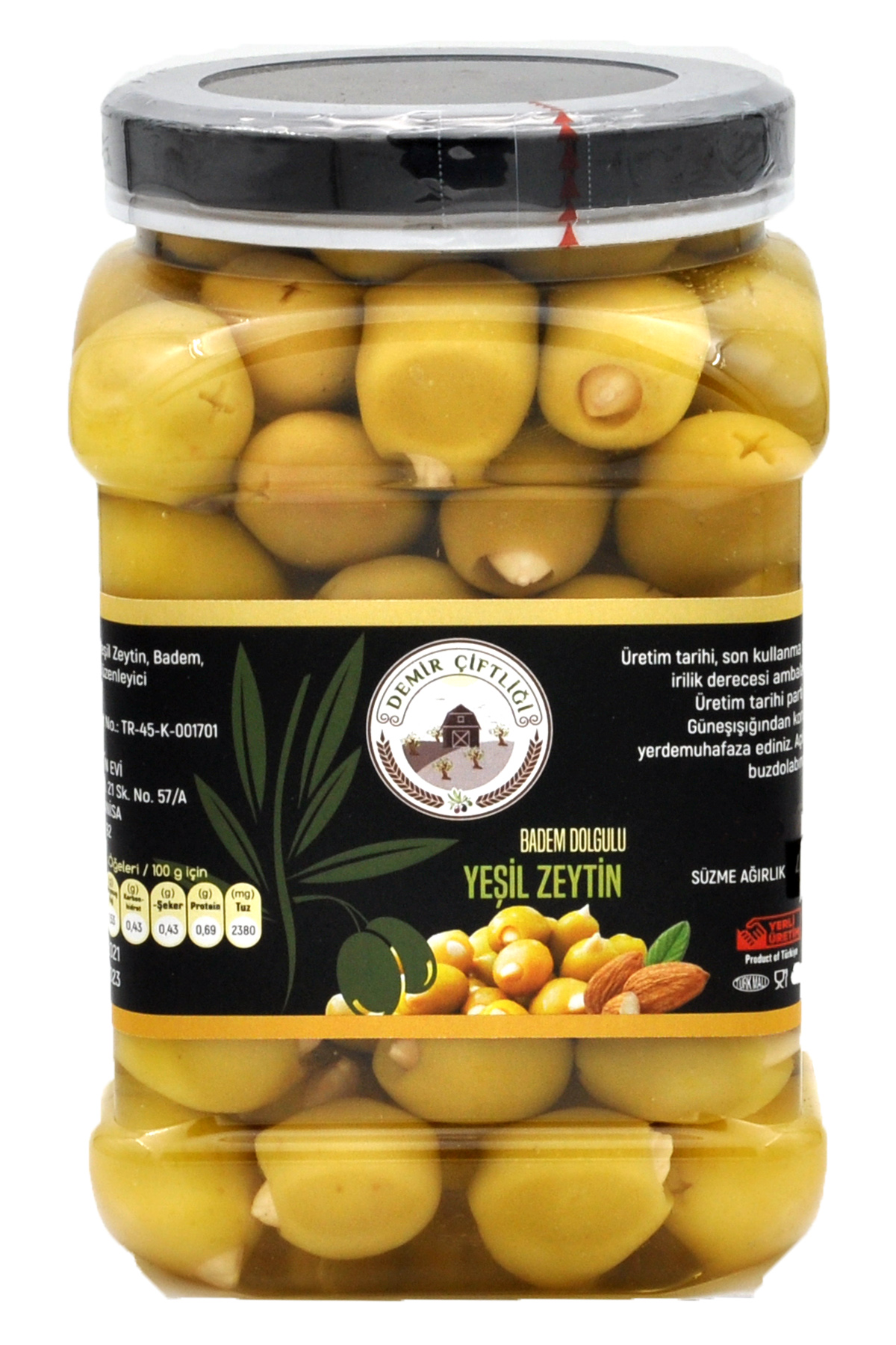 Badem Dolgulu Yeşil Zeytin 1 KG