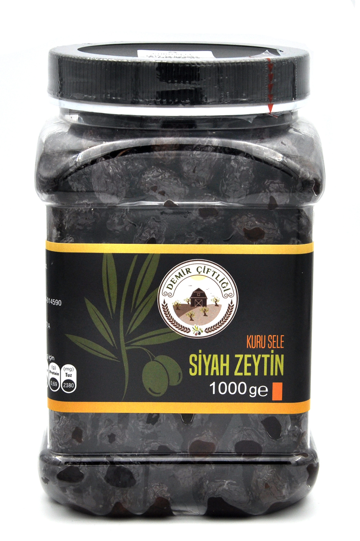 Çok Az Tuzlu Gemlik Kuru Sele Siyah Zeytin (%2-3 Tuzlu) 1 KG