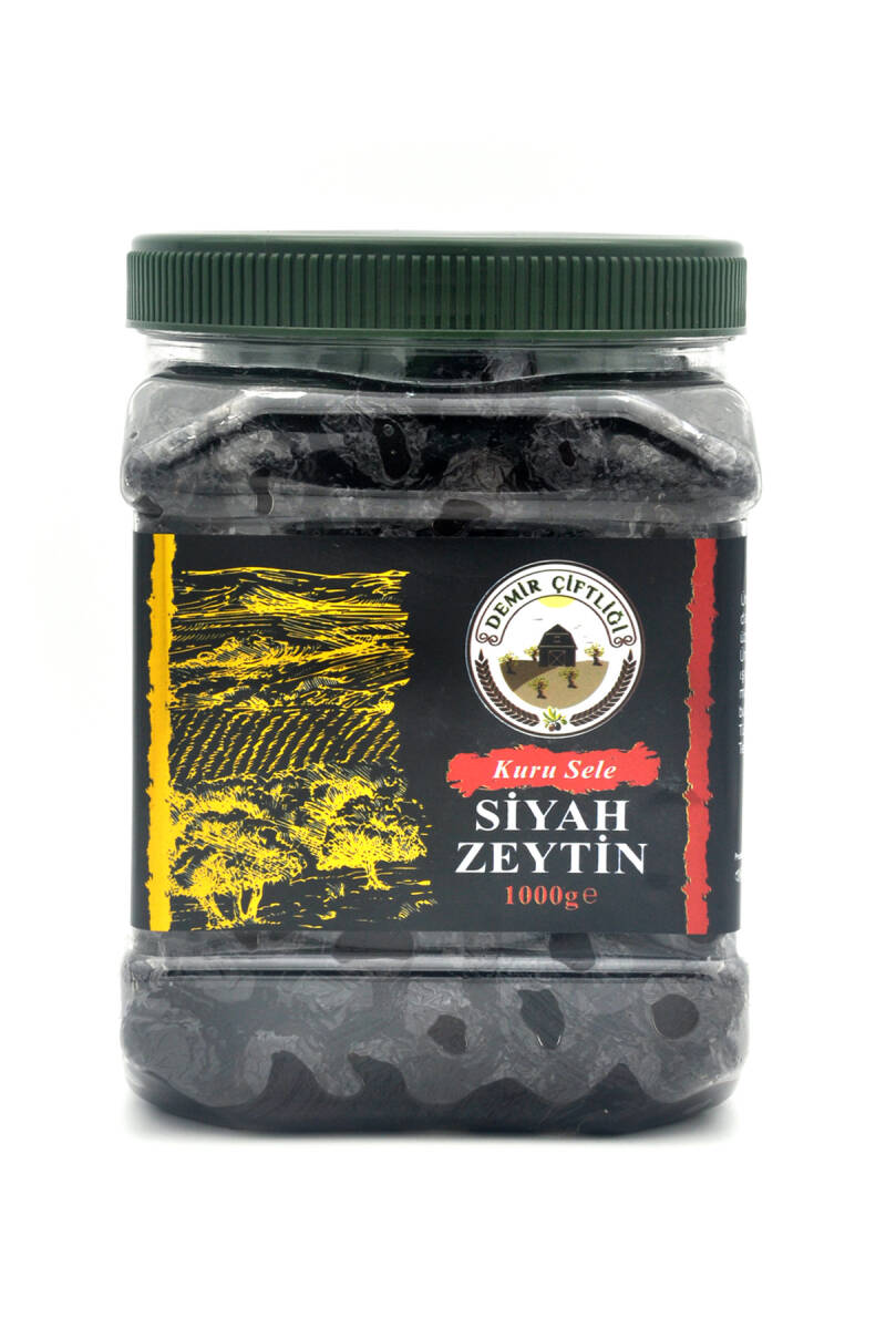 Çok Az Tuzlu Gemlik Kuru Sele Siyah Zeytin (%2-3 Tuzlu) 1 KG - 6