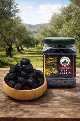 Çok Az Tuzlu Gemlik Kuru Sele Siyah Zeytin (%2-3 Tuzlu) 1 KG