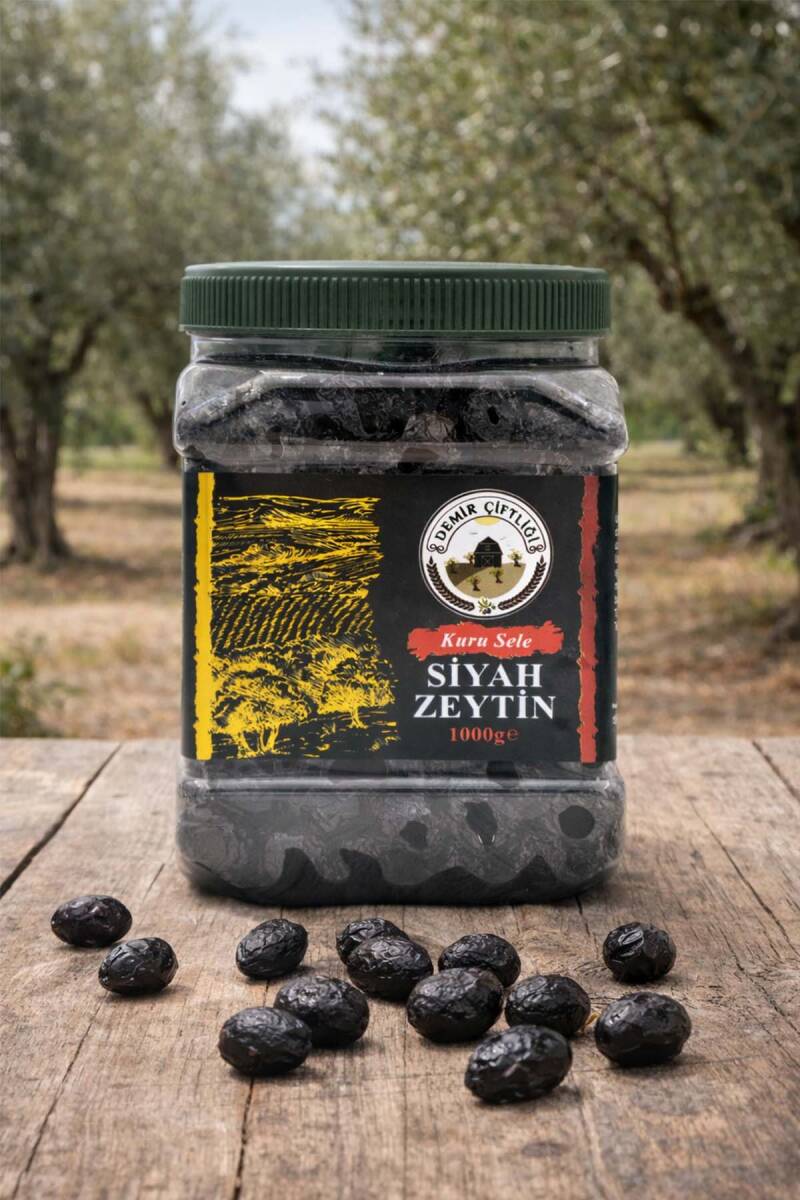Çok Az Tuzlu Gemlik Kuru Sele Siyah Zeytin (%2-3 Tuzlu) 1 KG - 3