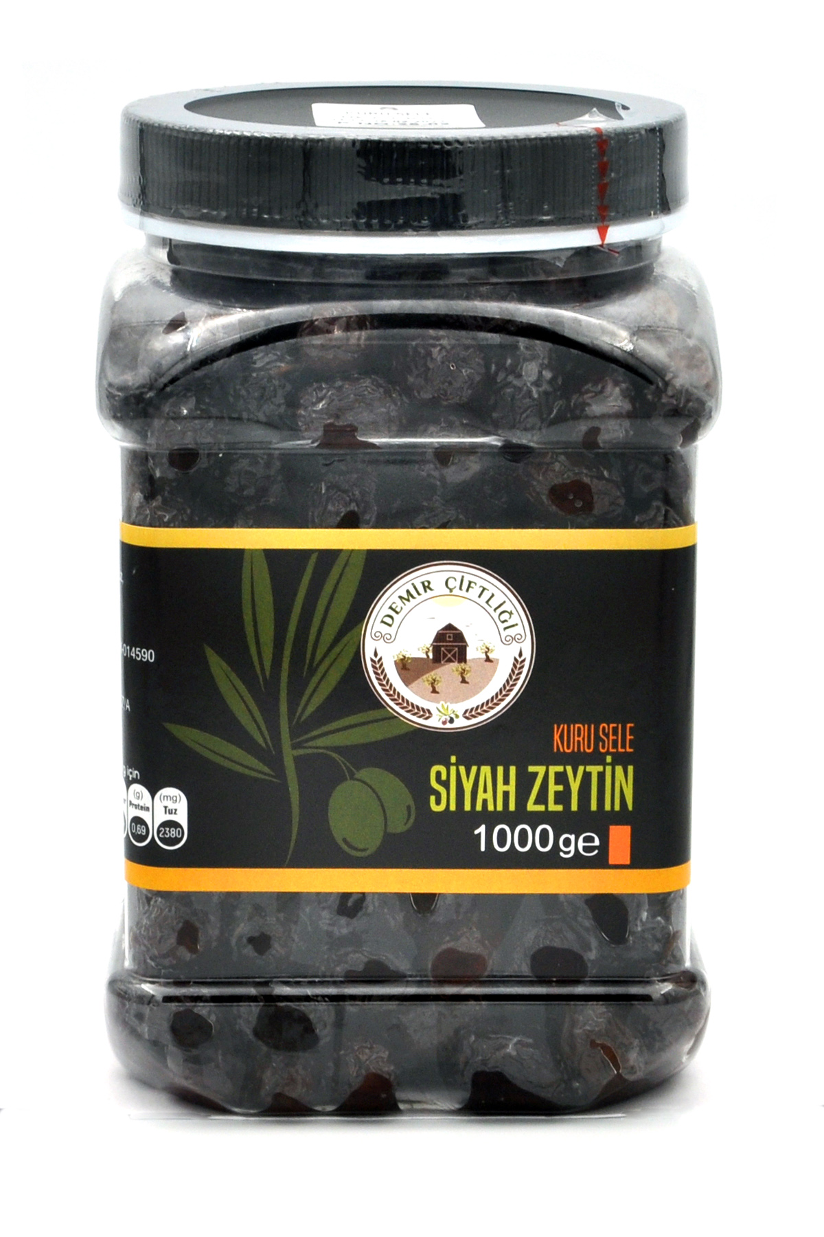 Çok Az Tuzlu Uslu Kuru Sele Siyah Zeytin (%2-3 Tuzlu) 1 KG