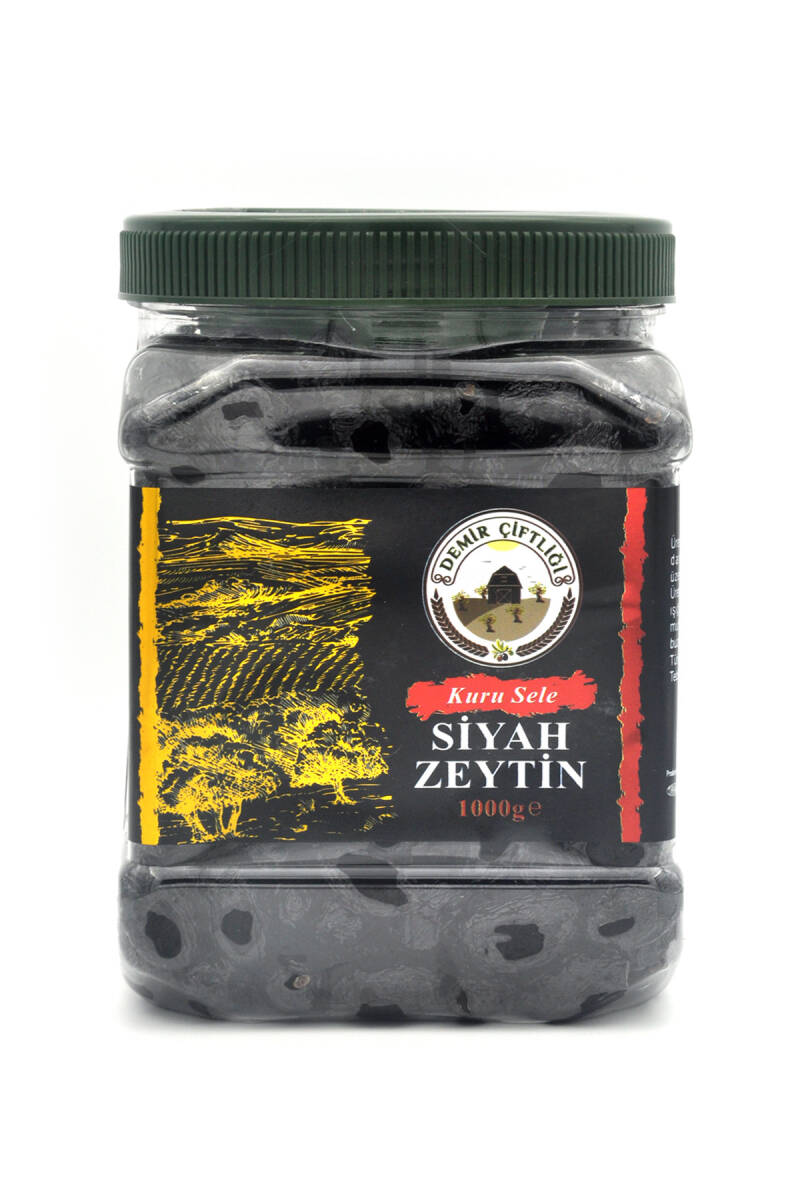 Çok Az Tuzlu Uslu Kuru Sele Siyah Zeytin (%2-3 Tuzlu) 1 KG - 5