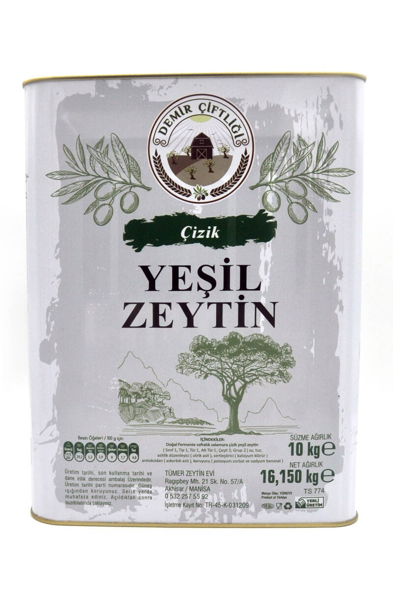 Domat Çizik Yeşil Zeytin 10 KG  - 5
