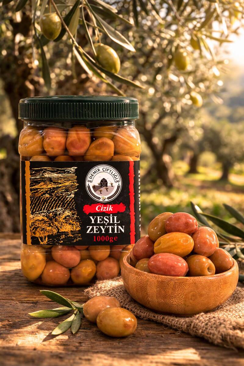 Domat Çizik Yeşil Zeytin 1 KG - 1