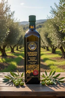 Erken Hasat Soğuk Sıkım Naturel Sızma Zeytinyağı 1 L Cam Şişe (2025-2026 Yeni Hasat)