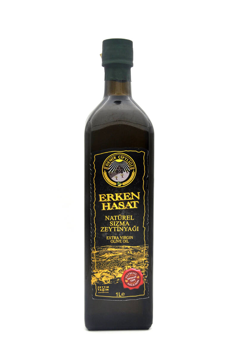 Erken Hasat Soğuk Sıkım Naturel Sızma Zeytinyağı 1 L Cam Şişe (2025-2026 Yeni Hasat) - 3