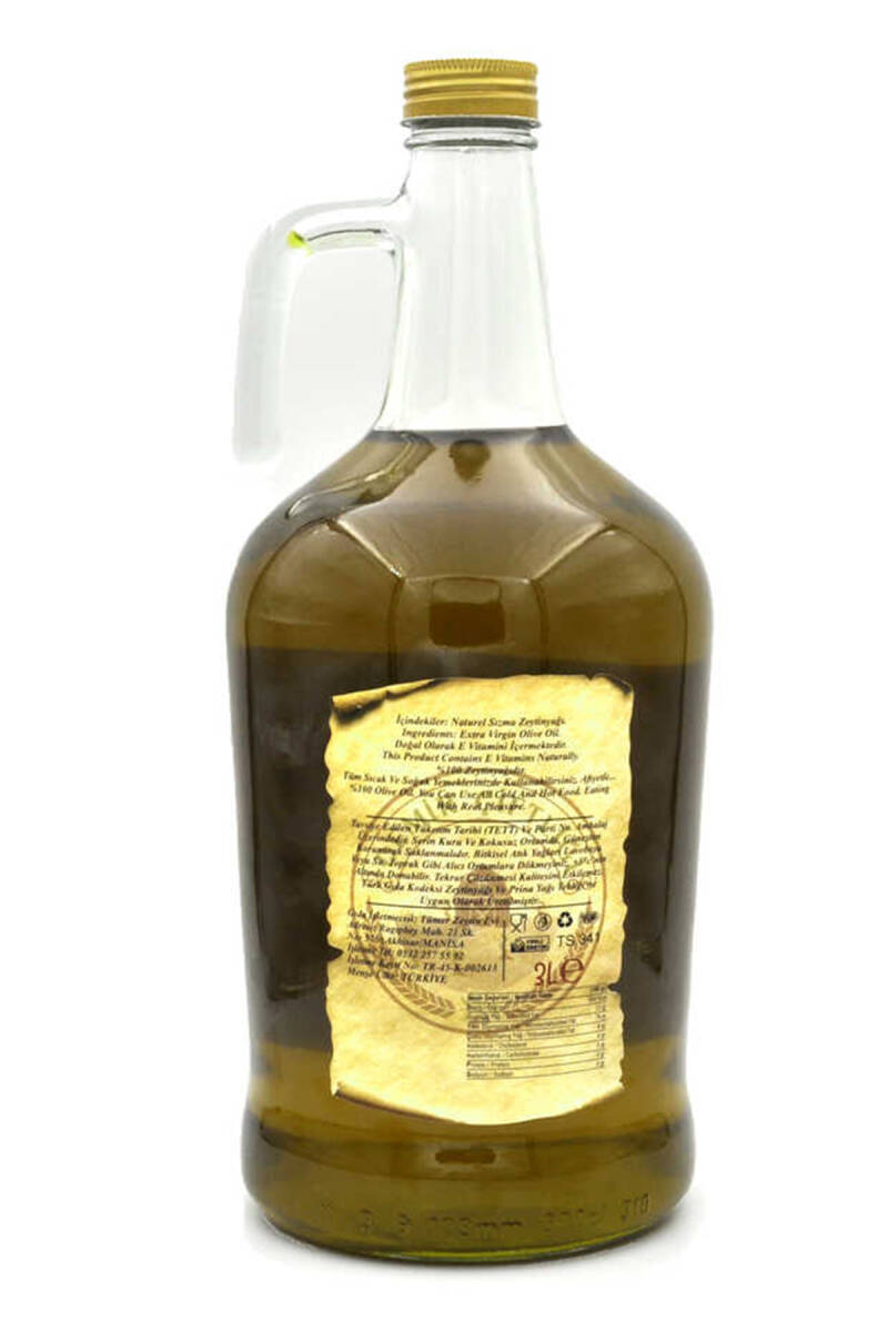 Erken Hasat Soğuk Sıkım Naturel Sızma Zeytinyağı 3 L (2025-2026 Yeni Hasat)