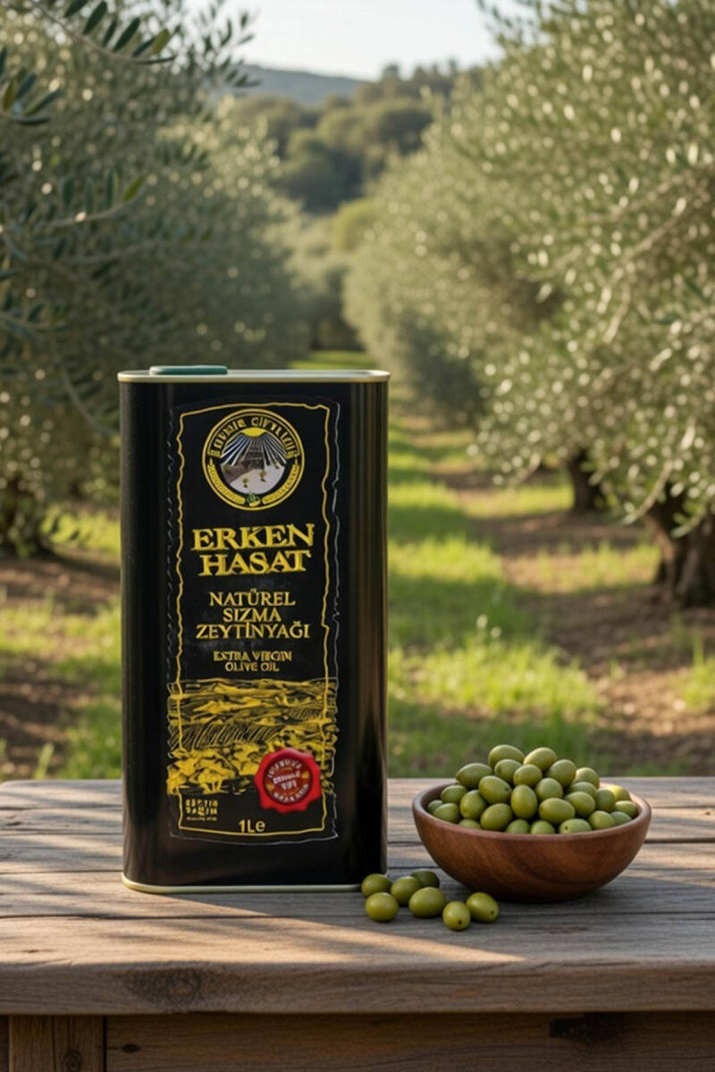 Erken Hasat Soğuk Sıkım Naturel Sızma Zeytinyağı 1 L (2025-2026 Yeni Hasat) 