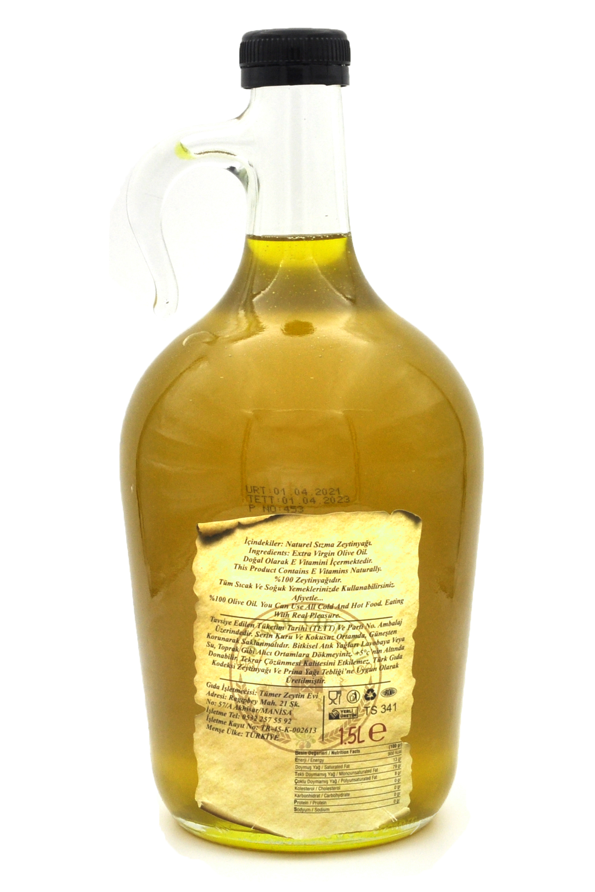 Olgun Hasat Soğuk Sıkım Naturel Sızma Zeytinyağı 1,5 L