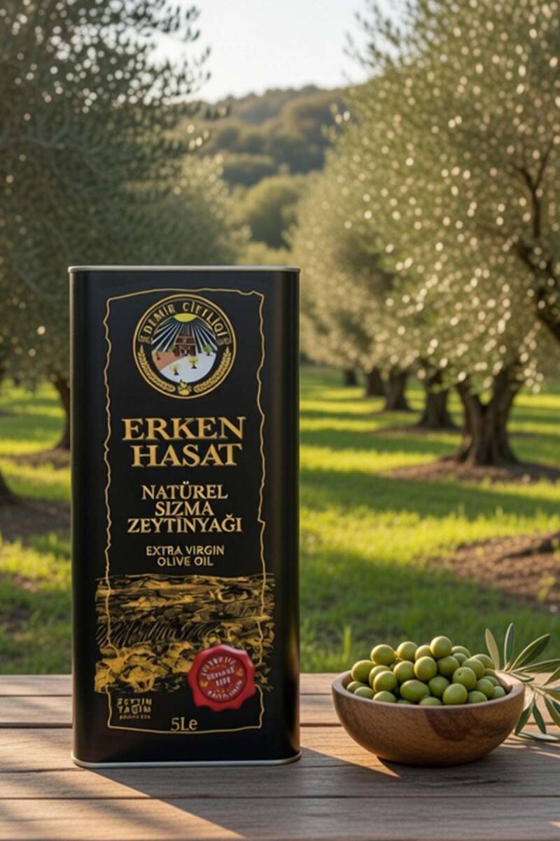 Erken Hasat Soğuk Sıkım Naturel Sızma Zeytinyağı 5 L (2025-2026 Yeni Hasat)