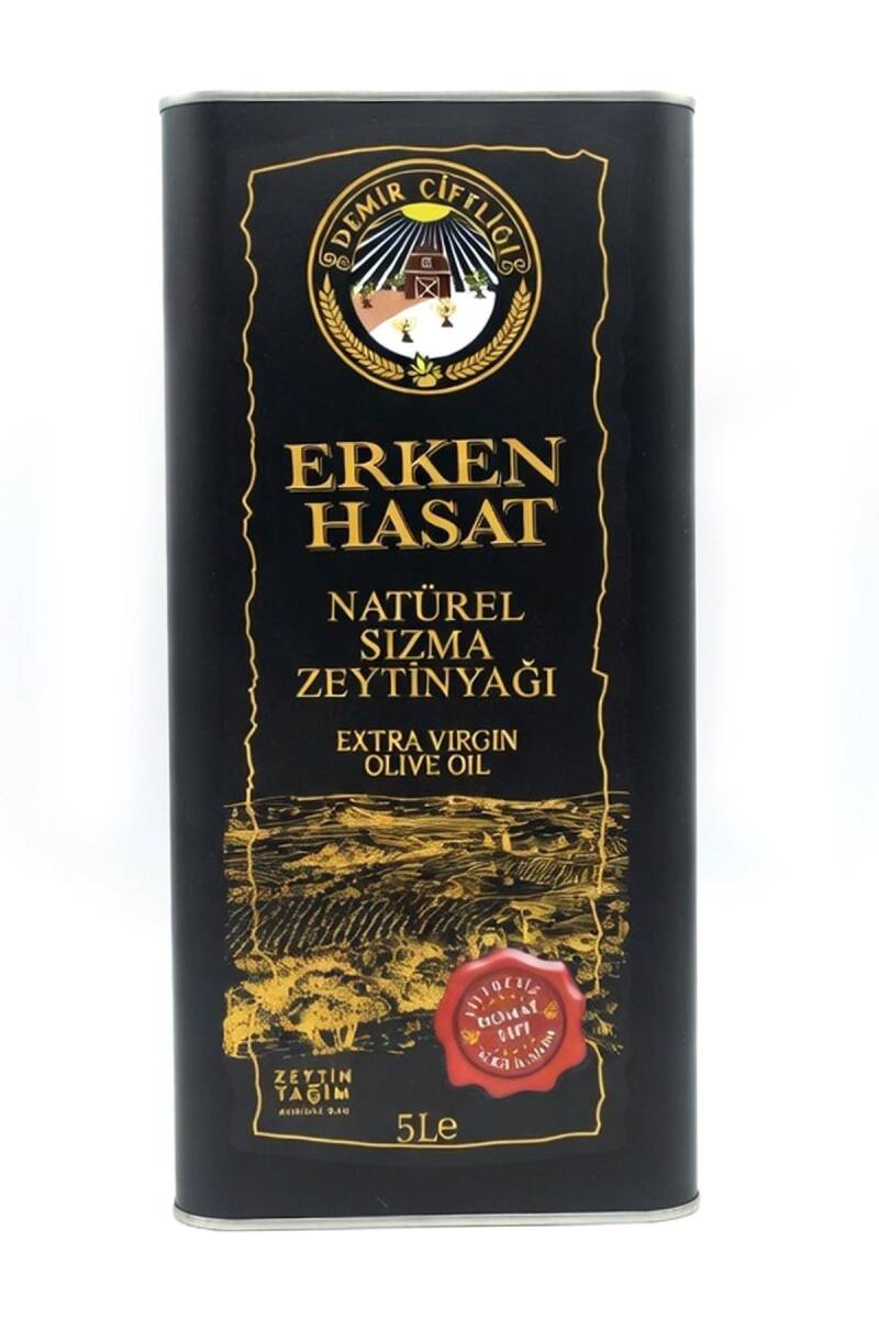 Erken Hasat Soğuk Sıkım Naturel Sızma Zeytinyağı 5 L (2025-2026 Yeni Hasat)