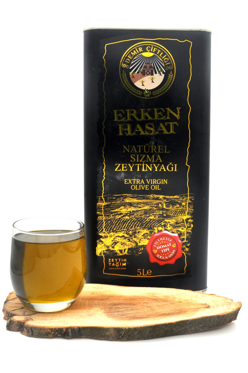 Erken Hasat Soğuk Sıkım Naturel Sızma Zeytinyağı 5 L (2025-2026 Yeni Hasat)