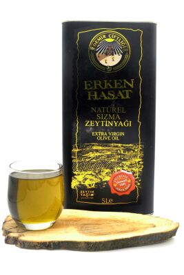 Erken Hasat Soğuk Sıkım Naturel Sızma Zeytinyağı 5 L  Teneke (2025-2026 Yeni Hasat) - 5