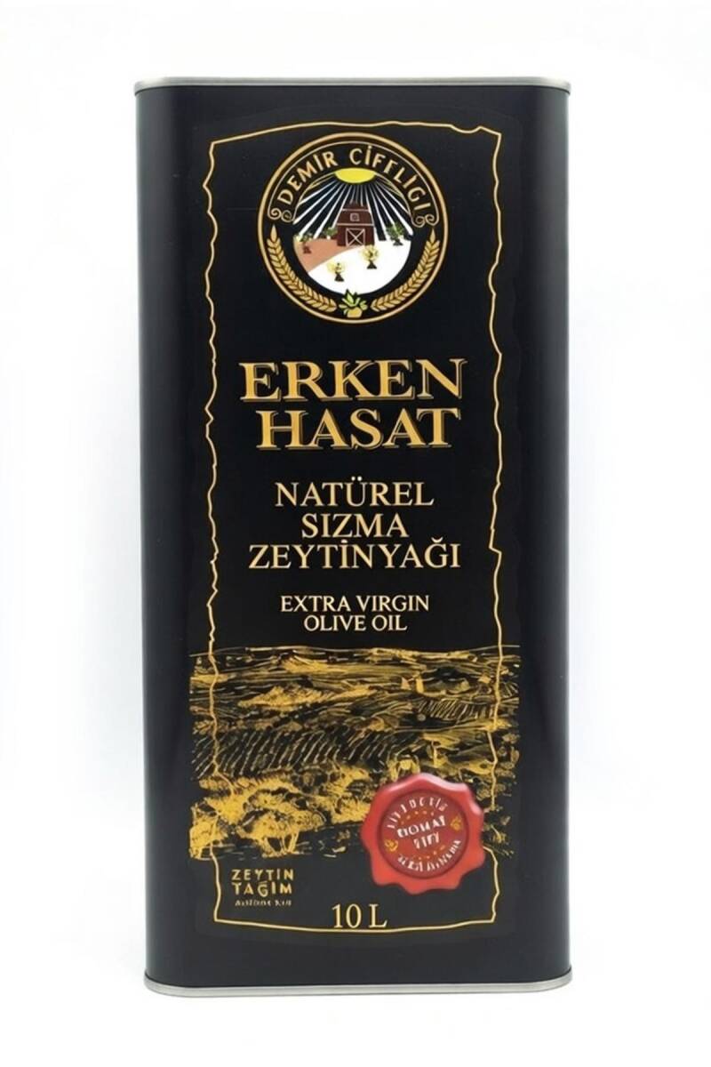 Erken Hasat Soğuk Sıkım Naturel Sızma Zeytinyağı 10 L Teneke (2025-2026 Yeni Hasat) - 3
