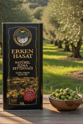 Erken Hasat Soğuk Sıkım Naturel Sızma Zeytinyağı 10 L Teneke (2025-2026 Yeni Hasat)