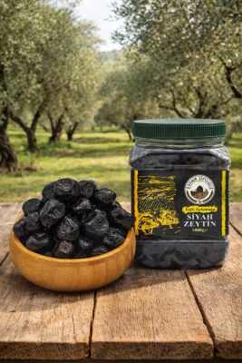 Gemlik Yağlı Sele Az Tuzlu Siyah Zeytin (291-320 Kalibre - S Boy) 1 KG