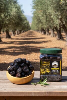 Gemlik Yağlı Sele Az Tuzlu Siyah Zeytin (291-320 Kalibre - S Boy) 1 KG