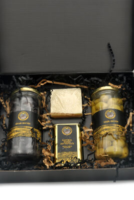 Özel Kutulu Hediyelik 4'lü Set (Zeytinyağ + Siyah Zeytin + Yeşil Zeytin + Sabun) - 7