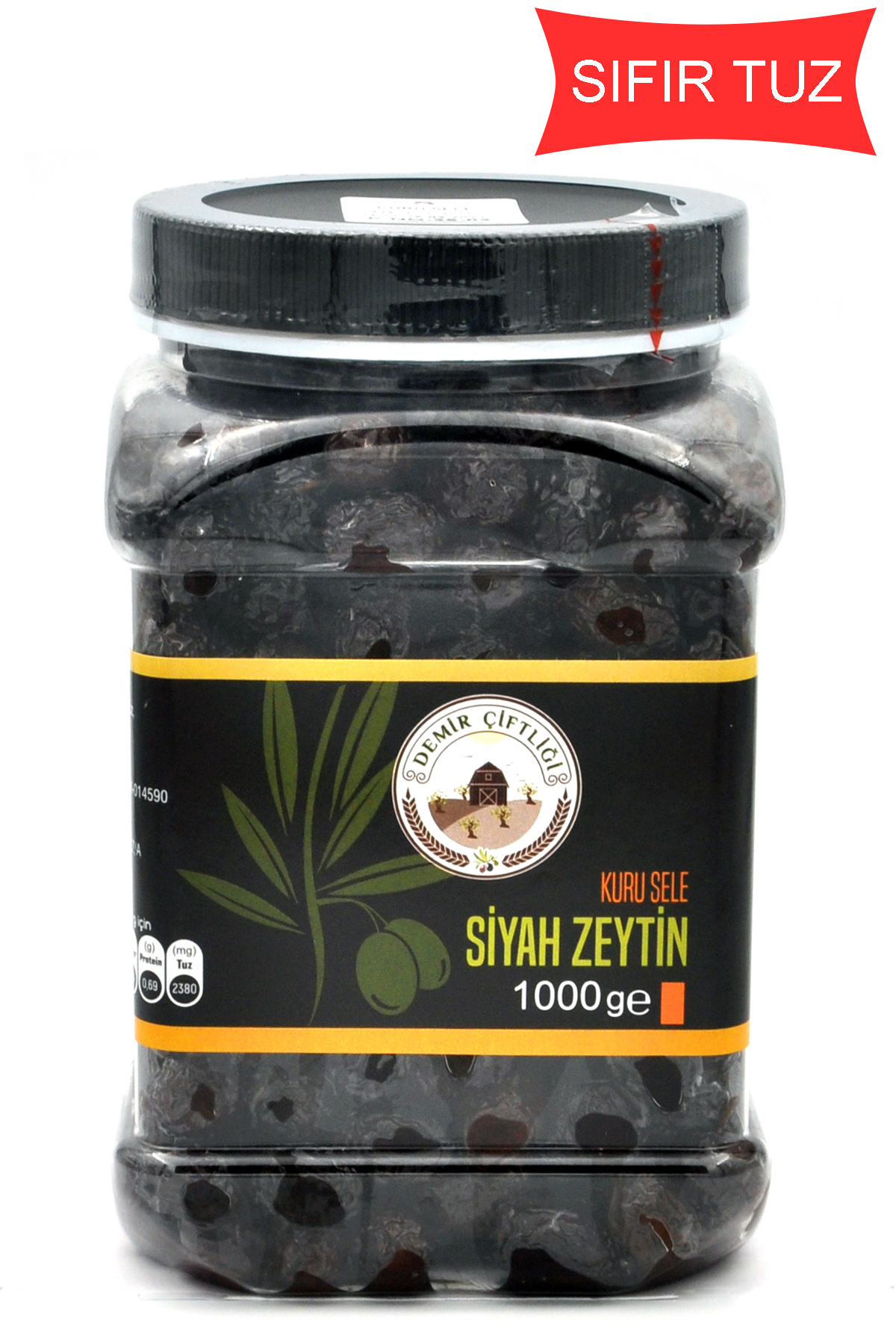 Tuzsuz Uslu Kuru Sele Siyah Zeytin (Sıfır Tuz) 1 KG - Thumbnail