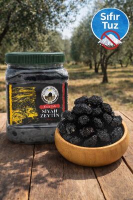 Tuzsuz Uslu Kuru Sele Siyah Zeytin (Sıfır Tuz) 1 KG