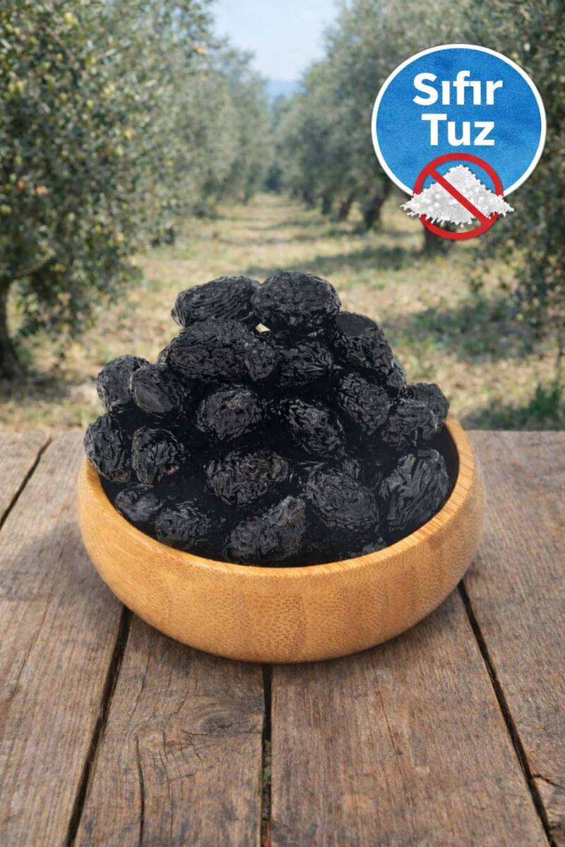 Tuzsuz Uslu Kuru Sele Siyah Zeytin (Sıfır Tuz) 1 KG - 2